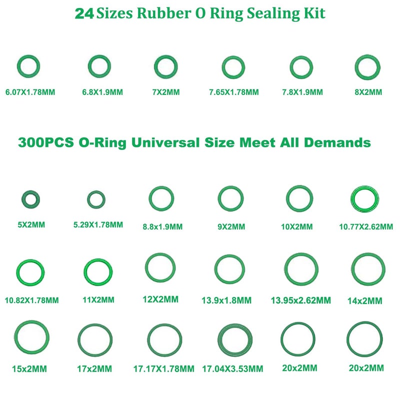 Lucstar 400Pcs AC O Ring Kit, A/C Compressor Seal Kit Gasket，Automotive Replacement Air Conditioning Compressors Port Sealing Washers, O Ring Assortment Kit, R 134a R12 Refrigerant for AC Valve Core - Image 3